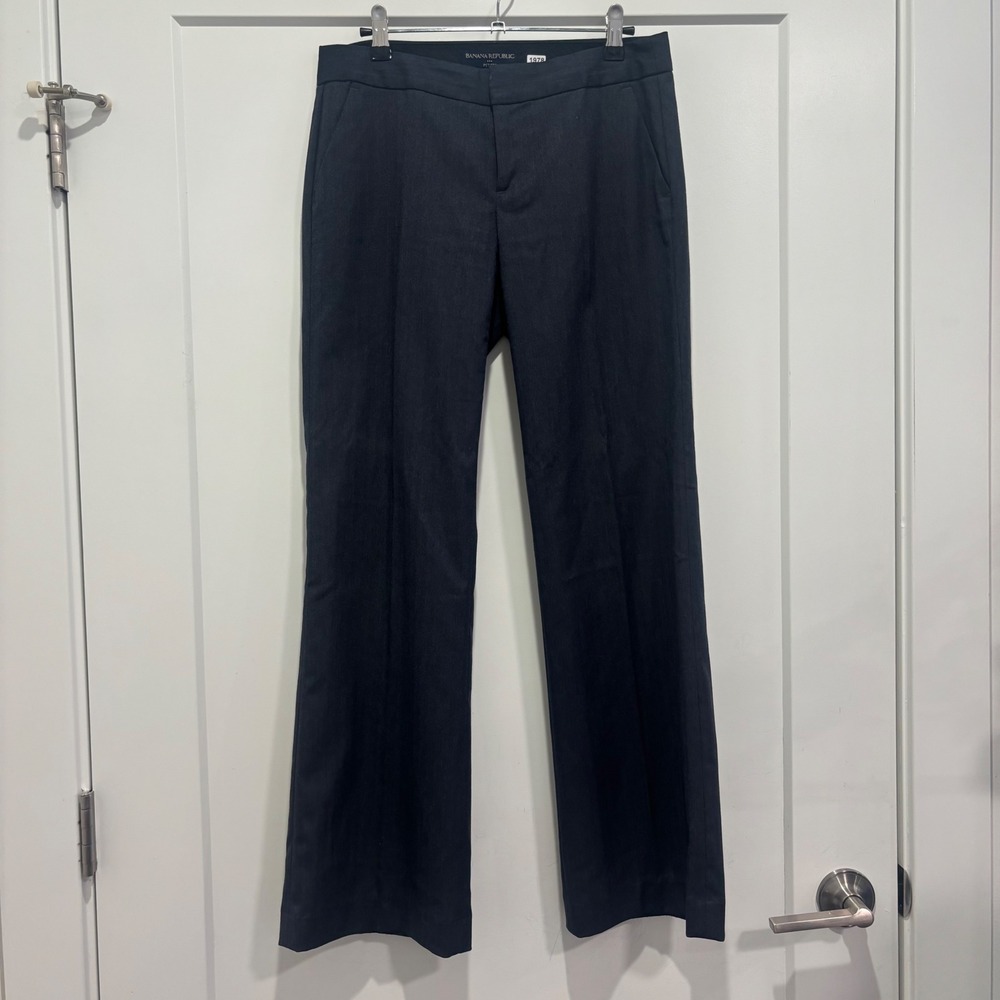 Banana‎ Republic Petites Navy Herringbone Dress Pants Trousers 4P Stretch Office